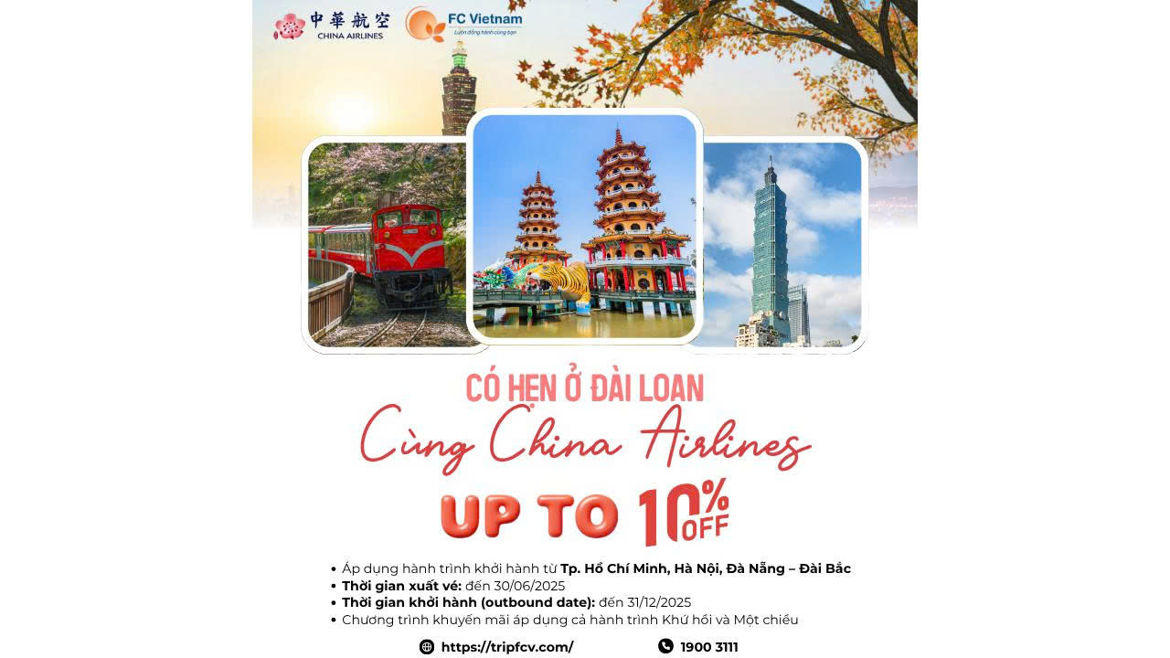 Bay Cùng China Airlines Có Hẹn Với Đài Loan