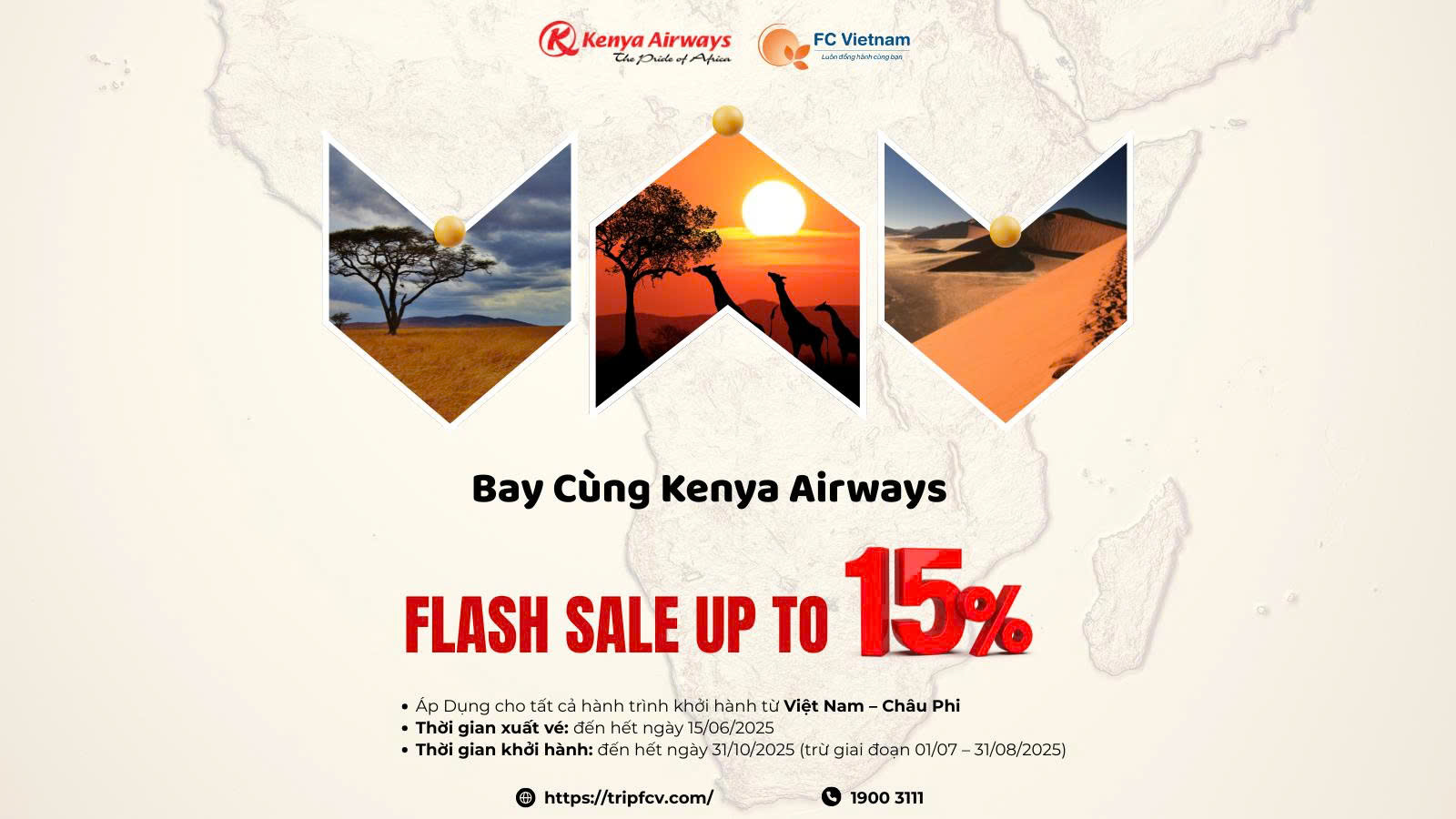 Bay Cùng Kenya Airways| FLASH SALE UP TO 15%