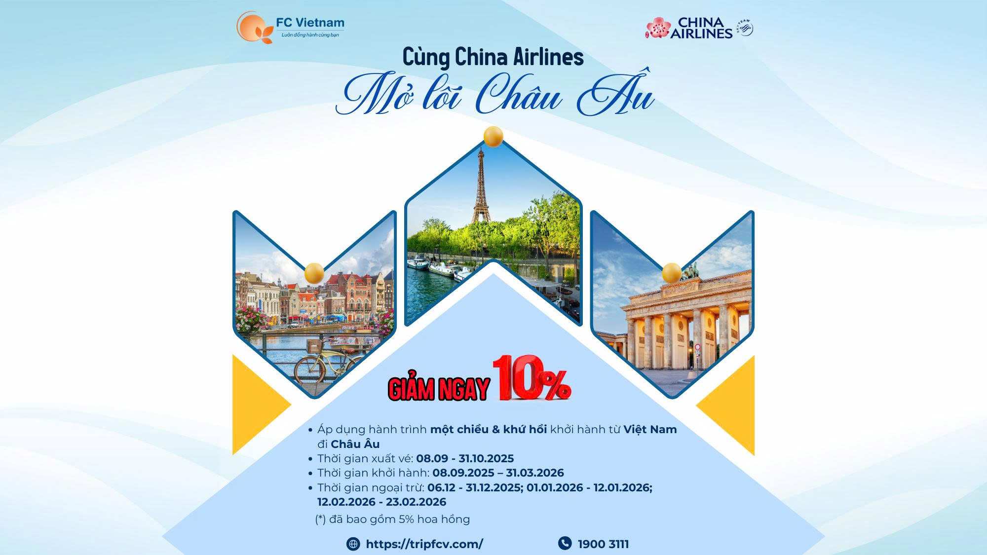 Cùng China Airlines – Mở Lối Châu Âu
