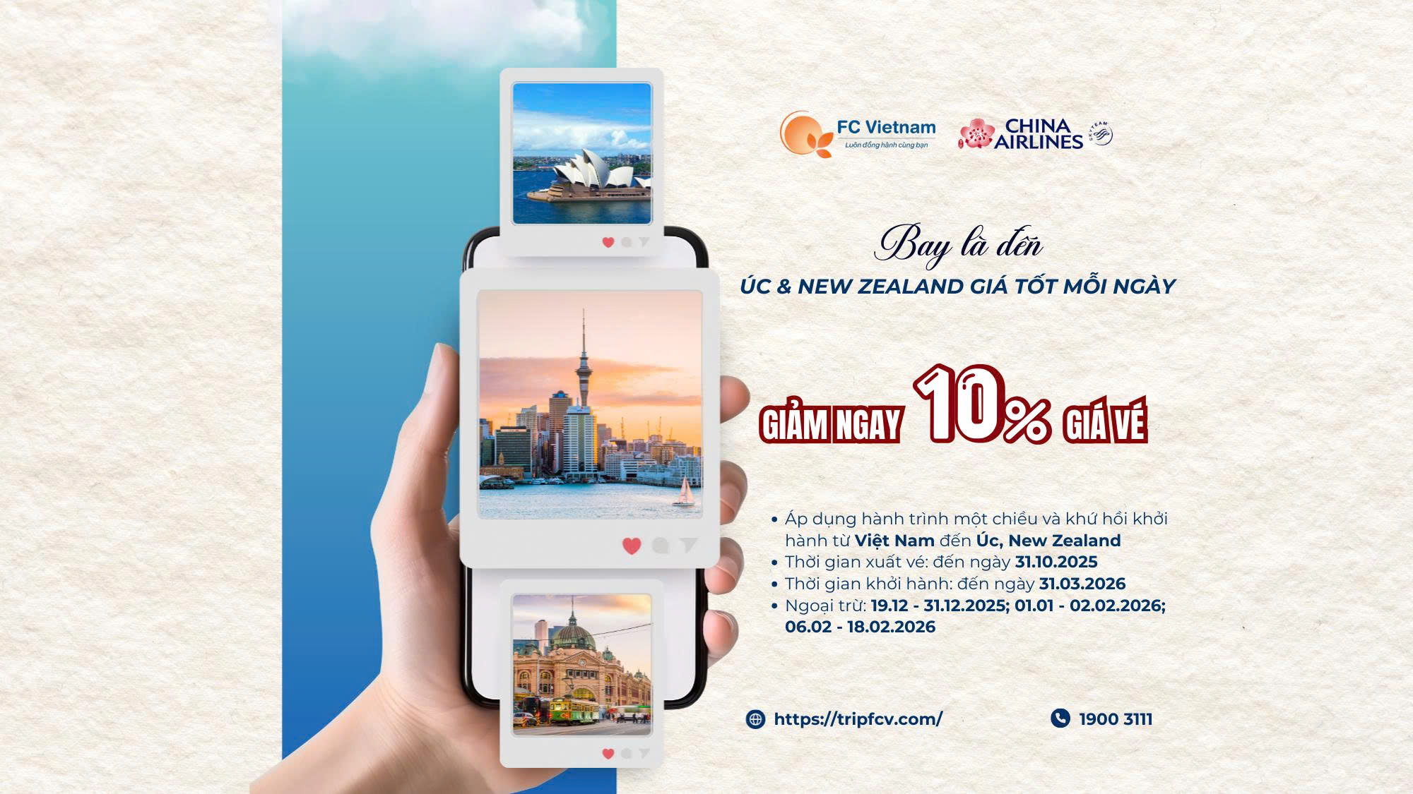 BAY LÀ ĐẾN – ÚC & NEW ZEALAND GIÁ TỐT MỖI NGÀY