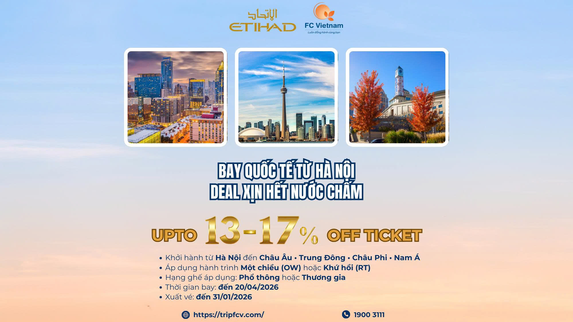 BAY QUỐC TẾ TỪ HÀ NỘI – DEAL XỊN HẾT NƯỚC CHẤM