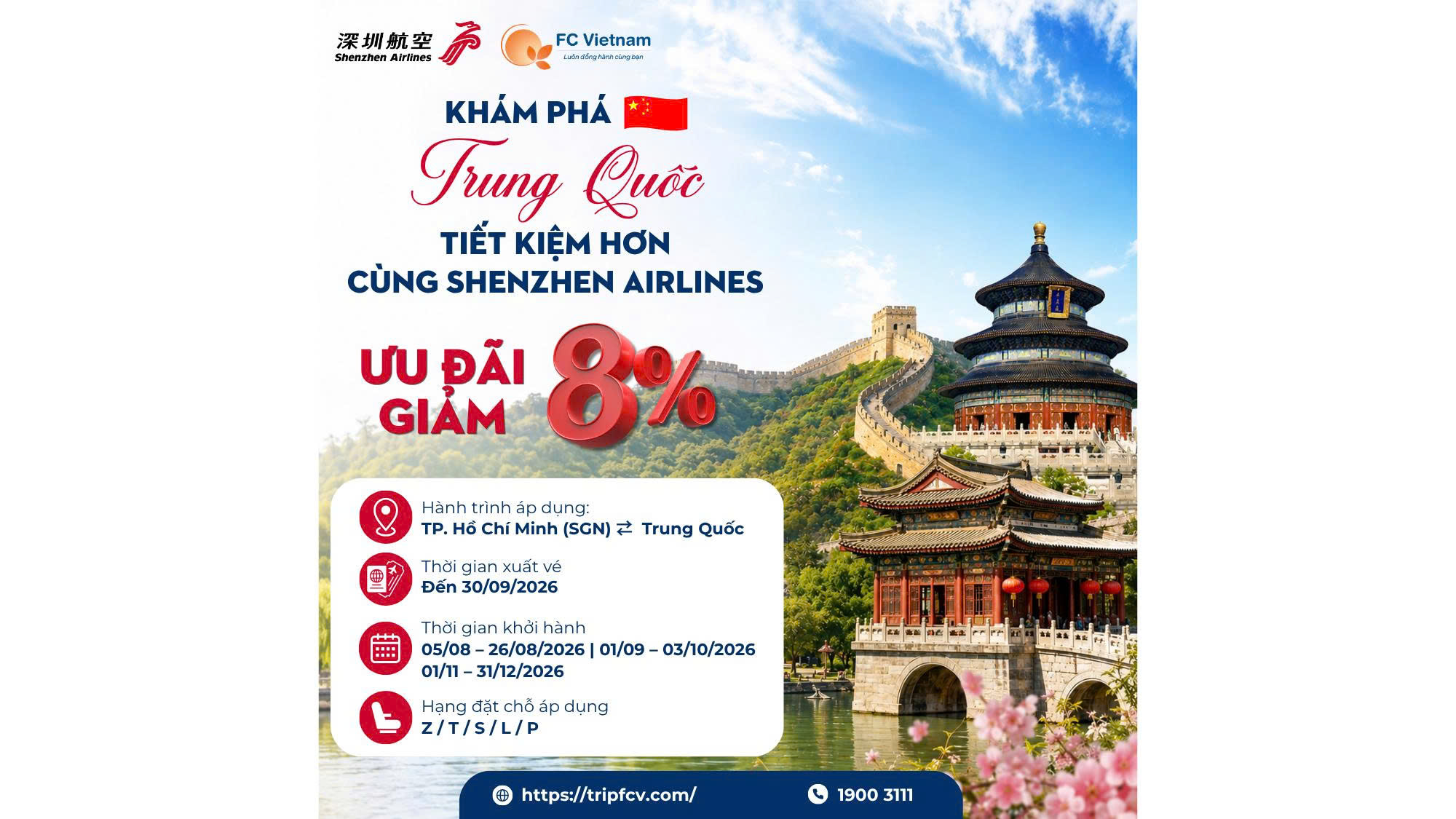 KHÁM PHÁ TRUNG QUỐC TIẾT KIỆM HƠN CÙNG SHENZHEN AIRLINES